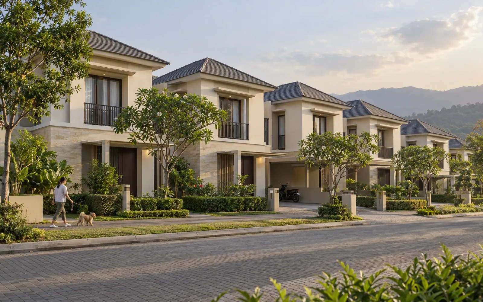 Deretan rumah di boulevard utama Raftel Land