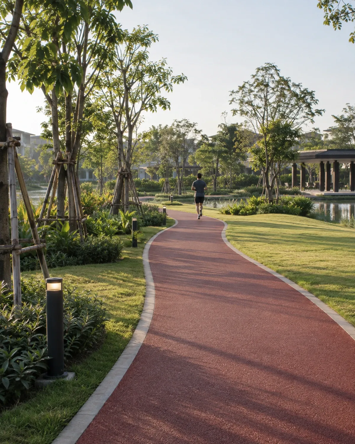 Jogging track mengelilingi taman utama